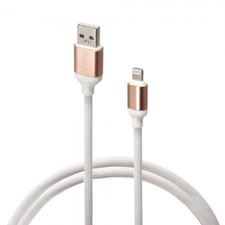 Кабель USB 3.0 to Lightning iMax, 2 метри, 2.4A, білий, швидка зарядка та передача даних до 480 Мбіт/с
