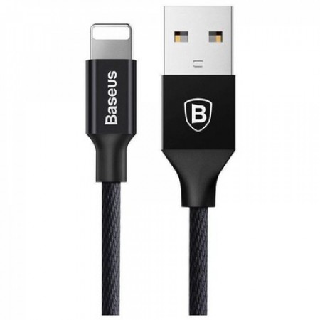 Кабель Lightning Baseus Yiven CALYW-A (1.8m), 2A, чоловічий-чоловічий, чорний
