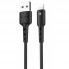Кабель Lightning Hoco X30, 1.2 м, 2A, с LED индикатором, черный