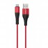 Кабель Micro USB Hoco X38, 2.4A, 1 м, чорний, нейлонова обплетка, алюмінієвий корпус