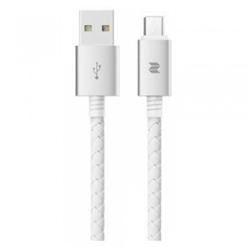 Кабель Micro USB 2.4A iMax Leather, 1м, білий