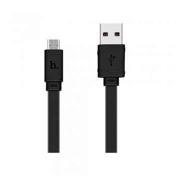Кабель Micro USB Hoco X5 Bamboo, 2A, 1 м, чорний, силіконовий, з швидкою зарядкою