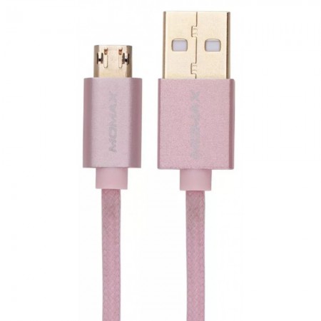 Кабель Micro USB 2.4A Momax DDM3L2, 1 м, рожевий