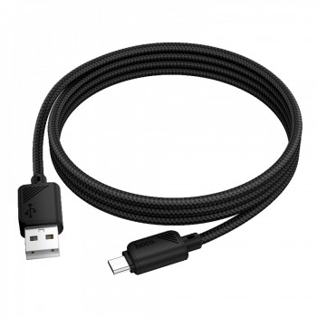 Кабель Micro USB 2.4A Hoco X113, 1м, чорний