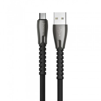 Кабель Micro USB Hoco U58, 1.2м, 2.4А, швидка зарядка та передача даних, чорний