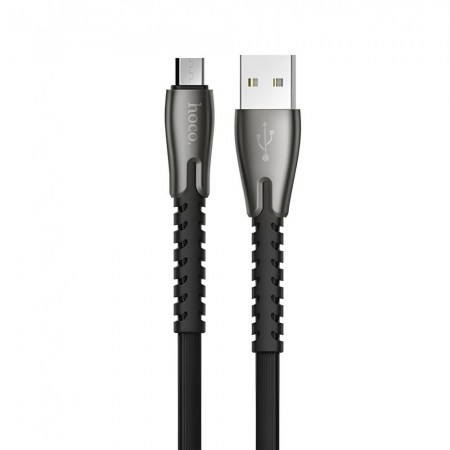 Кабель Micro USB Hoco U58, 1.2м, 2.4А, швидка зарядка та передача даних, чорний