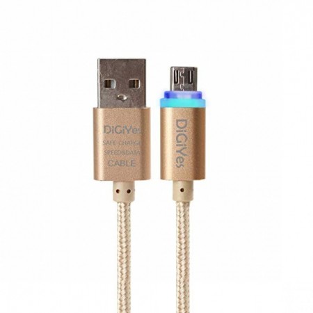 Кабель Micro USB 2A (1м) LED Gold Baseus