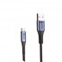 Кабель Micro USB Veron NM09 Nylon 2.4A (1м), чорний, USB-A to Micro 5V2A, текстильний, посилена захист