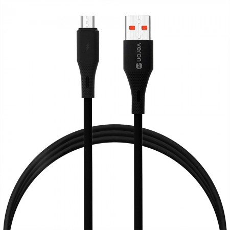 Кабель Micro USB Veron X82, 2.4A, 1м, силіконовий, чорний