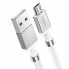 USB кабель зарядки Hoco U91 Magnetic, 2.4A, длина 1 м, белый, магнитный, сверхпрочный, с нержавеющими коннекторами