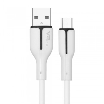 Кабель Micro USB 2.4A Veron MS06, 1 метр, силіконовий, білий, висока швидкість зарядки, довговічний, підходить для смартфонів