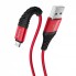 Кабель Micro USB Hoco X38, 2.4A, 1 м, чорний, нейлонова обплетка, алюмінієвий корпус