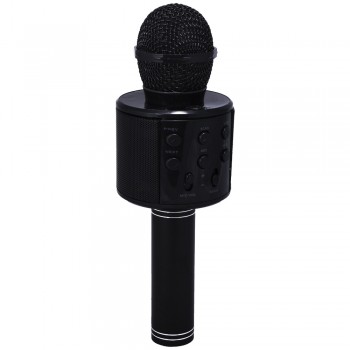 Bluetooth караоке-мікрофон WS-858, чорний, вбудований динамік, функція модуляції голосу, Bluetooth V4.0