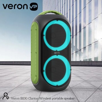 Портативна колонка Veron BS30 Clarion 30 Вт, 2 динаміка 6,5 дюймів, Bluetooth 5.0, акумулятор 4500 мАг