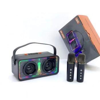 Bluetooth-колонка QiXi SK-2065 з 2 мікрофонами, потужність 2x15 Вт, акумулятор 4000 мАг, шум 80 дБ