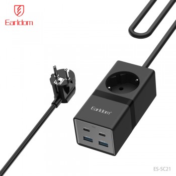 Фільтр живлення Earldom ES-SC21, 2 USB-C, 2400 Вт