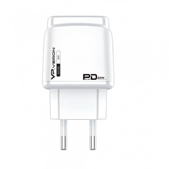 Зарядний пристрій Home Charger 20W з підтримкою PD і QC3.0 Veron VR-C12 — Біле