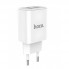 Зарядний пристрій Home Charger 2.1A 2U Hoco C62A White з розумною ідентифікацією, EU штекер, вогнестійкий матеріал, швидка зарядка, компактний розмір 82x40x27 мм, легкий 56 г