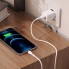 Сетевое зарядное устройство для iPhone Hoco N8 2.4A с кабелем Lightning 1м, 2 USB-порта, огнеупорный PC, белое