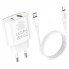 Сетеве зарядне пристрій для iPhone Hoco C95A — 20W PD QC3.0 з кабелем C to Lightning (1m), компактний адаптер, EU штекер, глянцевий корпус, підтримка швидкої зарядки