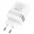 Сетеве зарядний пристрій Hoco N21 PD 30W QC3.0 з кабелем Type-C to Lightning 1м для iPhone та iPad, 2 виходи, швидка зарядка, вогнестійкий матеріал, EU штекер.