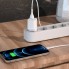 Сетевое зарядное устройство для iPhone Hoco N8 2.4A с кабелем Lightning 1м, 2 USB-порта, огнеупорный PC, белое