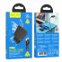 Зарядний пристрій 20W PD3.0 з кабелем Type-C (1м) Hoco N37 — чорний, вогнестійкий корпус, вихід 20 Вт, європейський стандарт, компактні розміри.