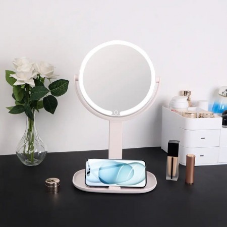 Дзеркало з LED підсвіткою DC007-4, двостороннє, обертання 360°, регулювання висоти