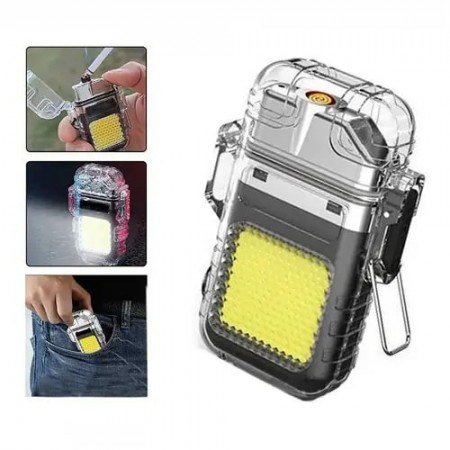 Электронная зажигалка с фонариком Veron IPX64, 3 Вт, аккумулятор, Type C – USB, 3 режима