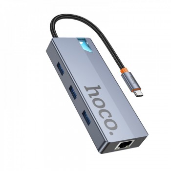 USB-хаб Hoco HB51, 4K 60 Гц, PD 100W, 3 порти USB 3.0