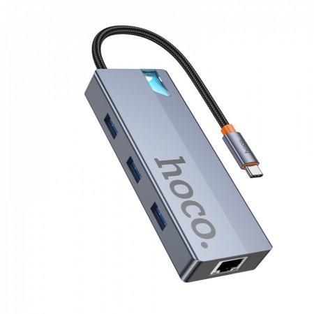 USB-хаб Hoco HB51, 4K 60 Гц, PD 100W, 3 порти USB 3.0