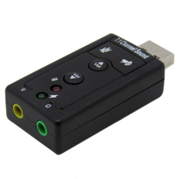 Звукова карта USB 2.0 Veron 7.1, підтримка стереозвуку, сумісність з Windows та Mac
