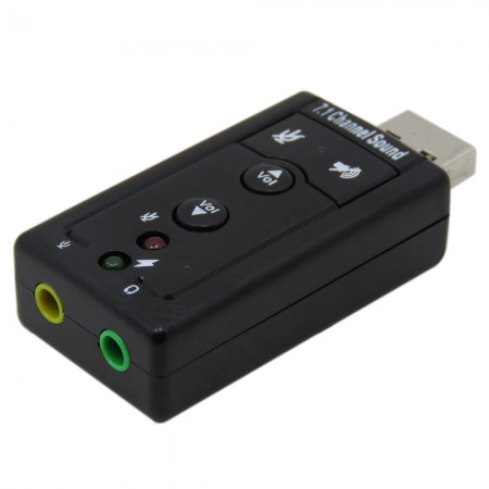 Звукова карта USB 2.0 Veron 7.1, підтримка стереозвуку, сумісність з Windows та Mac