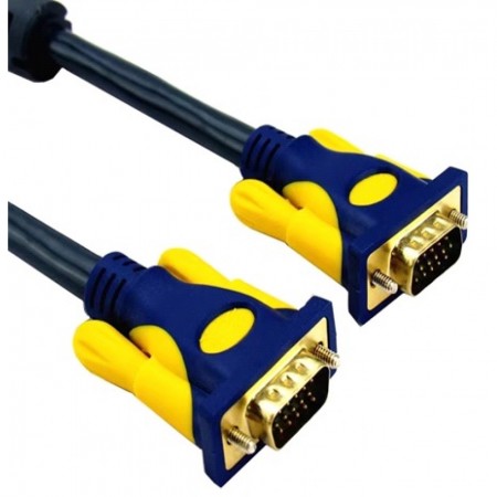 Кабель VGA (M) - VGA (M) 1.5m, чорний з феритом, швидкість передачі даних до 1.5 Гбіт/с, підтримка роздільної здатності до 1920x1080