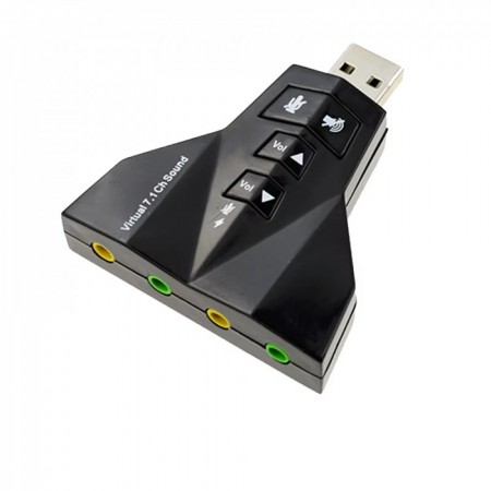 Аудіокарта USB 2.0 Veron DX135, компактна, підтримка 3D-звуку, plug and play