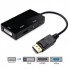 Перехідник 3-в-1 DP to VGA HDMI DVI, чорний