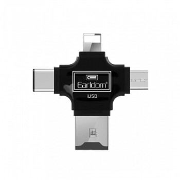 Картридер Earldom ET-OT20, USB 2.0 / Type-C / Lightning / Micro, підтримка OTG