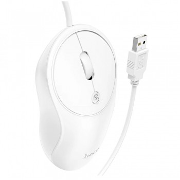 Провідна оптична миша HOCO GM13, біла, роздільна здатність 1000/1600 dpi, 3 кнопки Провідна оптична миша HOCO GM13, біла, роздільна здатність 1000/1600 dpi, 3 кнопки