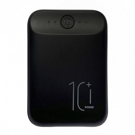 Power Bank 10000 mAh — Повербанк Eisen EZ619 з можливістю одночасної зарядки двох пристроїв, світлодіодною індикацією та міцним корпусом з пластику