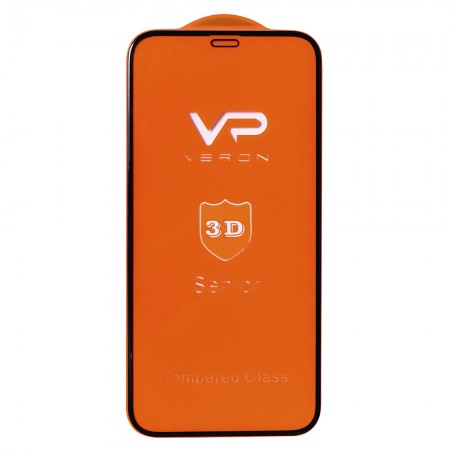 Защитное стекло Veron 3D Curved Senior для iPhone 12 Mini 5.4", черное, олеофобное покрытие, высококачественные материалы