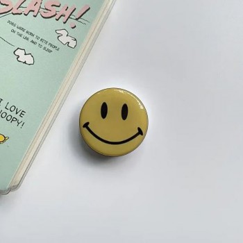 Підставка для телефону PopSocket Smile, жовта та чорна, з захистом від ковзання та зручним фіксатором