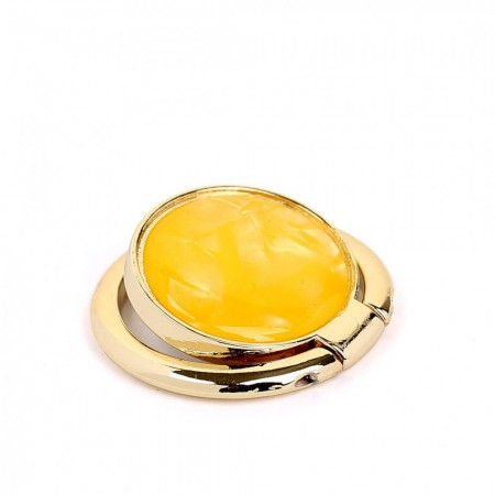 Кільце-утримувач для телефону Gel, жовте, універсальне, обертове 360°, надійна фіксація