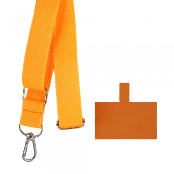 Шнурок на шию Be Happy Flat, жовтий, з карабіном та регульованою довжиною