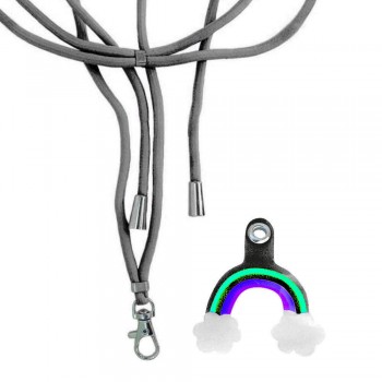 Шнурок на шею для медалей Rainbow Black, нейлоновий, довжина 90 см
