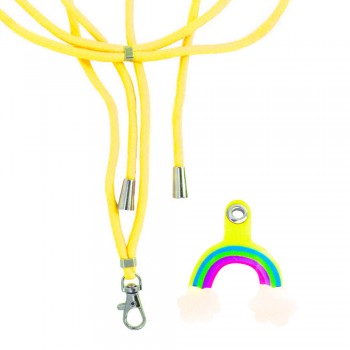 Шнурок на шию Rainbow YL-56, жовтий, з кріпленням для картки та зручною довжиною