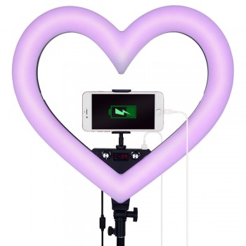 Кільцева лампа IOX RGB LED у формі серця 48 см 19" 268 Lights 68 RGB ZB-48