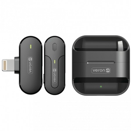 Бездротовий петличний мікрофон для телефона Veron Lightning M8-L з кейсом зарядки