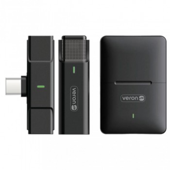 Бездротовий петличний мікрофон для телефона Veron USB C EP033AH-C з кейсом зарядки