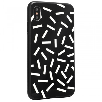 Чохол для телефону iPhone Xs Glass with Print TPU, чорний, гнучкий, з малюнком Чохол для телефону iPhone Xs Glass with Print TPU, чорний, гнучкий, з малюнком