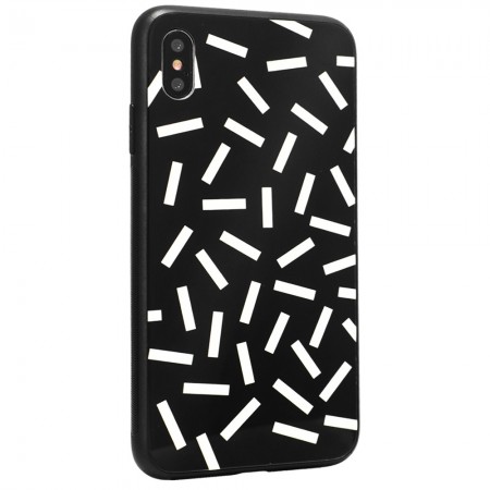 Чохол для телефону iPhone Xs Glass with Print TPU, чорний, гнучкий, з малюнком